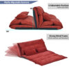 Lazy Sofa Adjustable Folding Futon Sofa Video Gaming Sofa with Two Pillows - Image 9