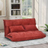 Lazy Sofa Adjustable Folding Futon Sofa Video Gaming Sofa with Two Pillows - Image 4