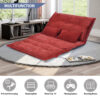 Lazy Sofa Adjustable Folding Futon Sofa Video Gaming Sofa with Two Pillows - Image 6