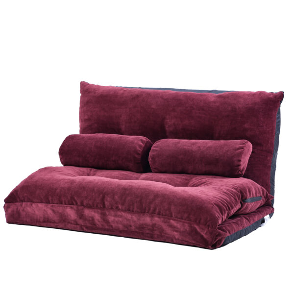 Lazy Sofa Adjustable Folding Futon Sofa Video Gaming Sofa with Two Pillows - Image 8