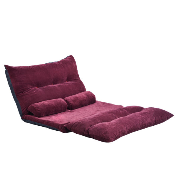 Lazy Sofa Adjustable Folding Futon Sofa Video Gaming Sofa with Two Pillows - Image 9