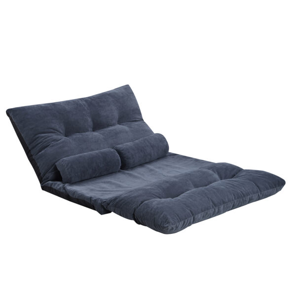 Lazy Sofa Adjustable Folding Futon Sofa Video Gaming Sofa with Two Pillows - Image 9