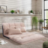 Lazy Sofa Adjustable Folding Futon Sofa Video Gaming Sofa with Two Pillows - Image 2