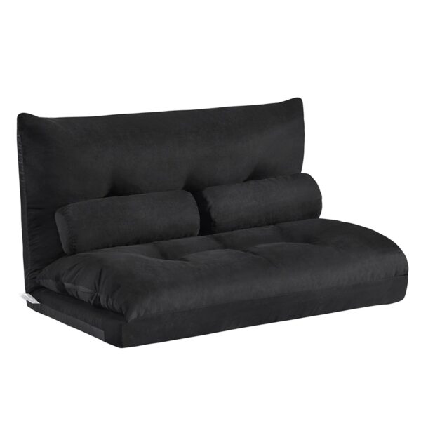 Lazy Sofa Adjustable Folding Futon Sofa Video Gaming Sofa with Two Pillows - Image 9