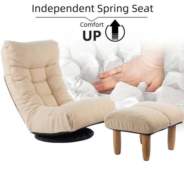 Single sofa reclining chair Japanese chair lazy sofa tatami balcony reclining chair leisure sofa adjustable chair - Image 3