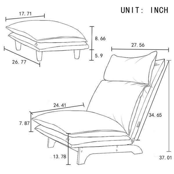 Lazy sofa balcony leisure chair bedroom sofa chair foldable reclining chair leisure single sofa functional chair - Image 4