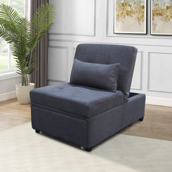 Folding Ottoman Sofa Bed  Dark Gray