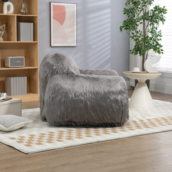Bean bag chair lazy long hair sofa bean bag chair adult, teen high density foam filled modern focus chair comfortable living room, bedroom chair - Image 4