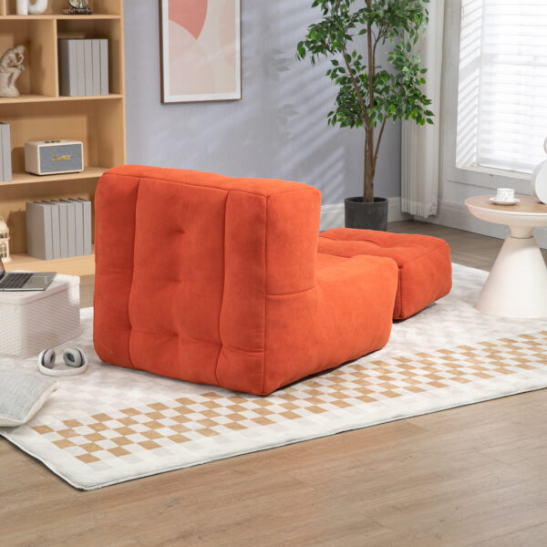 Fluffy bean bag chair, comfortable bean bag for adults and children, super soft lazy sofa chair with memory foam and ottoman, indoor modern focus bean bag chair for living room, bedroom, apartment - Image 4