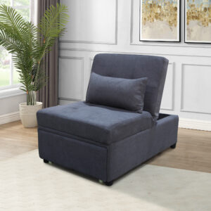 Folding Ottoman Sofa Bed Dark Gray